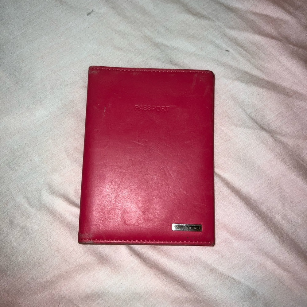 Pink Tumi Passport Case